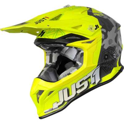КАСКА JUST1 J39 KINETIC MATT RED LIME CAMO FLUO YELL